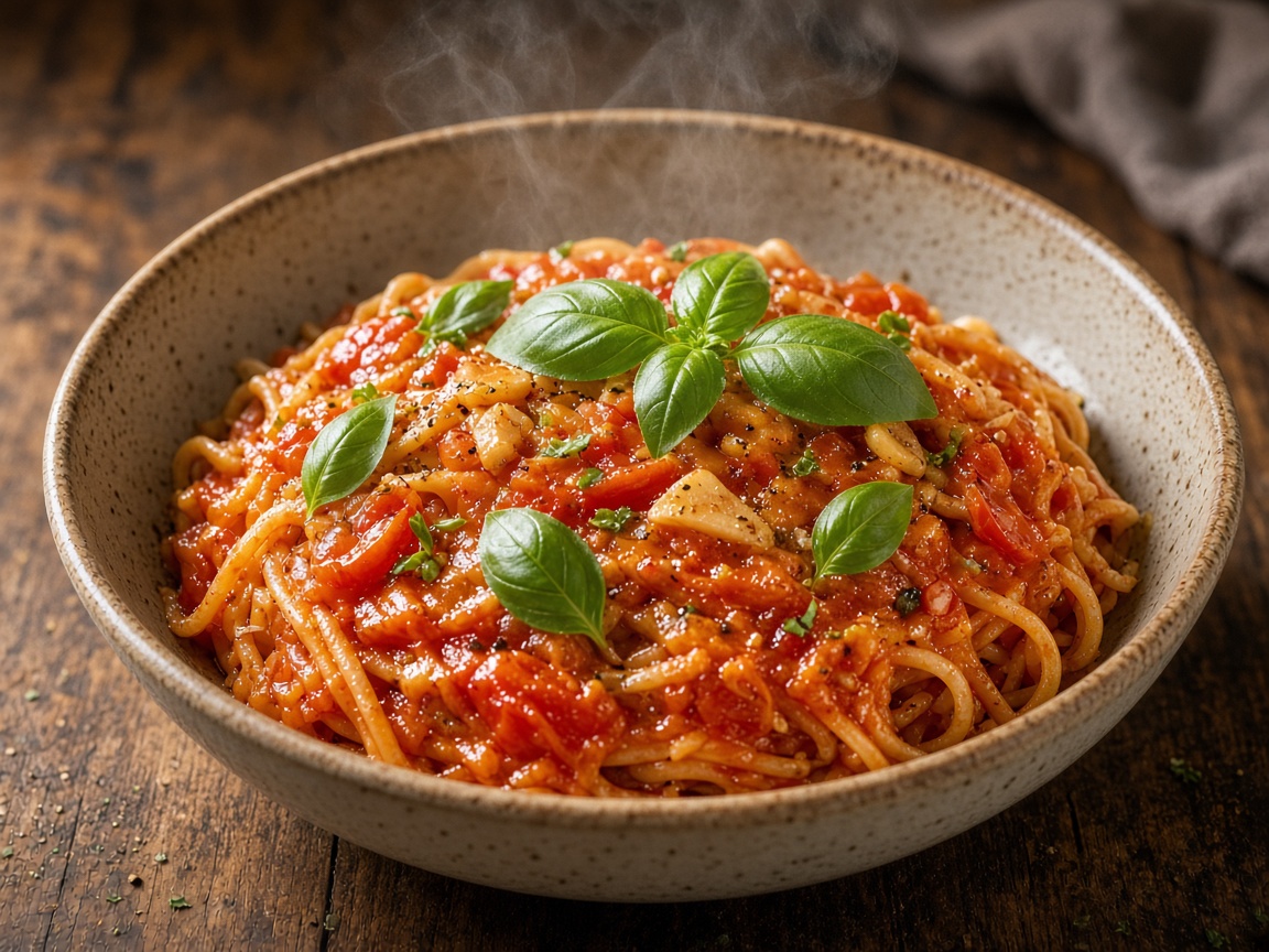 Weeknight tomato garlic pasta